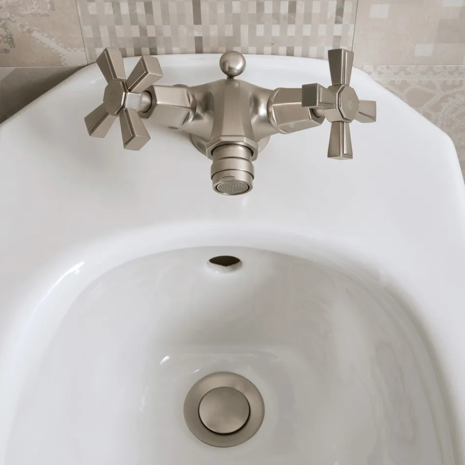 Single Hole Bidet Mixer i Messing, Vintage Style Made in Italy - Silvana Viadurini