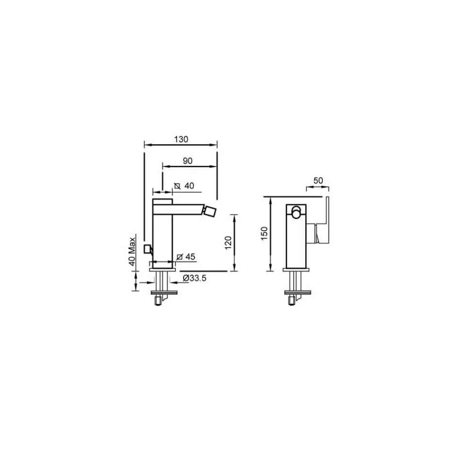 Fremstillet i Italien Bidetarmatur med sidehåndtag - Panela Viadurini