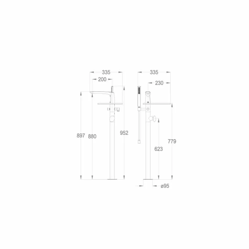 Moderne gulvbelægningsarmatur til badeværelset fremstillet i Italien - Palimio Viadurini