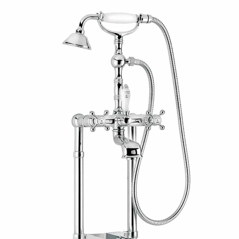 Klassisk messing badekar mixer fremstillet i Italien - Eripio Viadurini