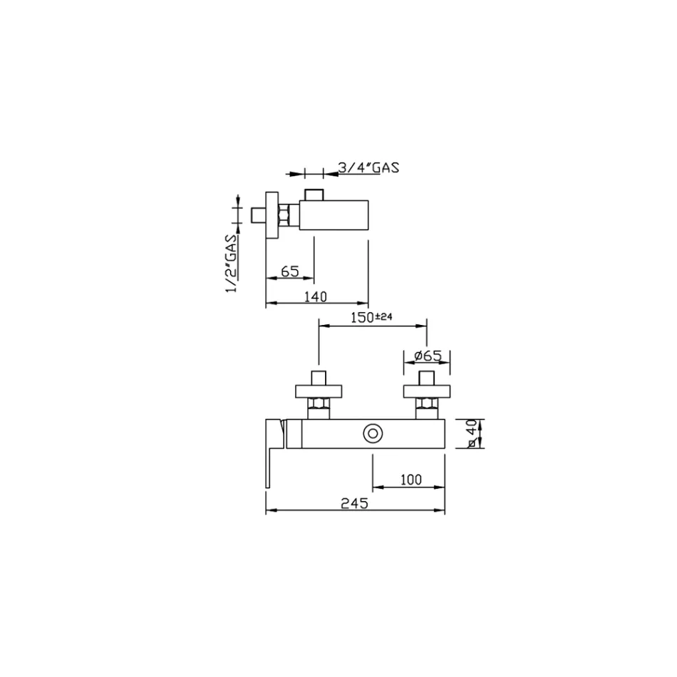Designer udvendig brusearmatur i messing Made in Italy - Bibo Viadurini
