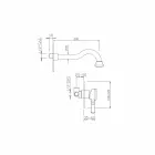 Vægmonteret håndvaskarmatur af messing Fremstillet i Italien - Neno Viadurini