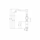 Høj tønde håndvaskarmatur til badeværelset 13 cm forlænger lavet i Italien - Neno Viadurini