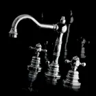 Moderne messing tre-huls håndvaskarmatur lavet i Italien - Binsu Viadurini