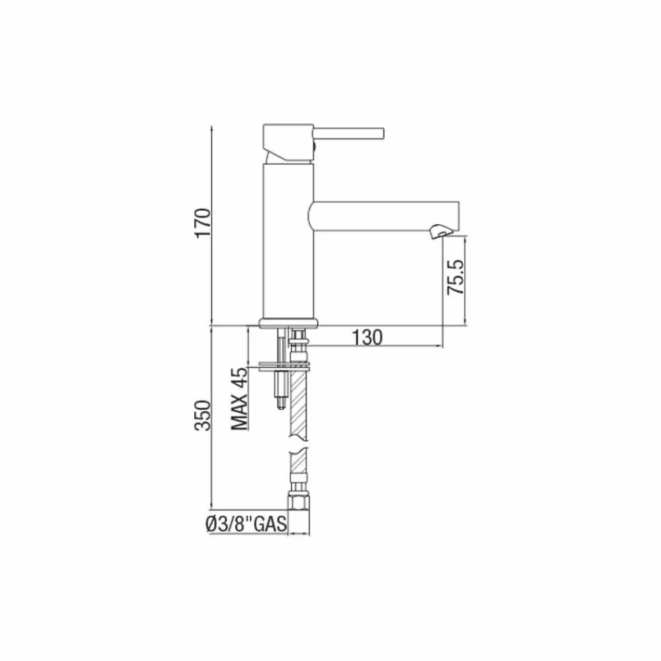 Moderne Krom Messing Badeværelsesvaskarmatur Lavet i Italien - Ermia Viadurini