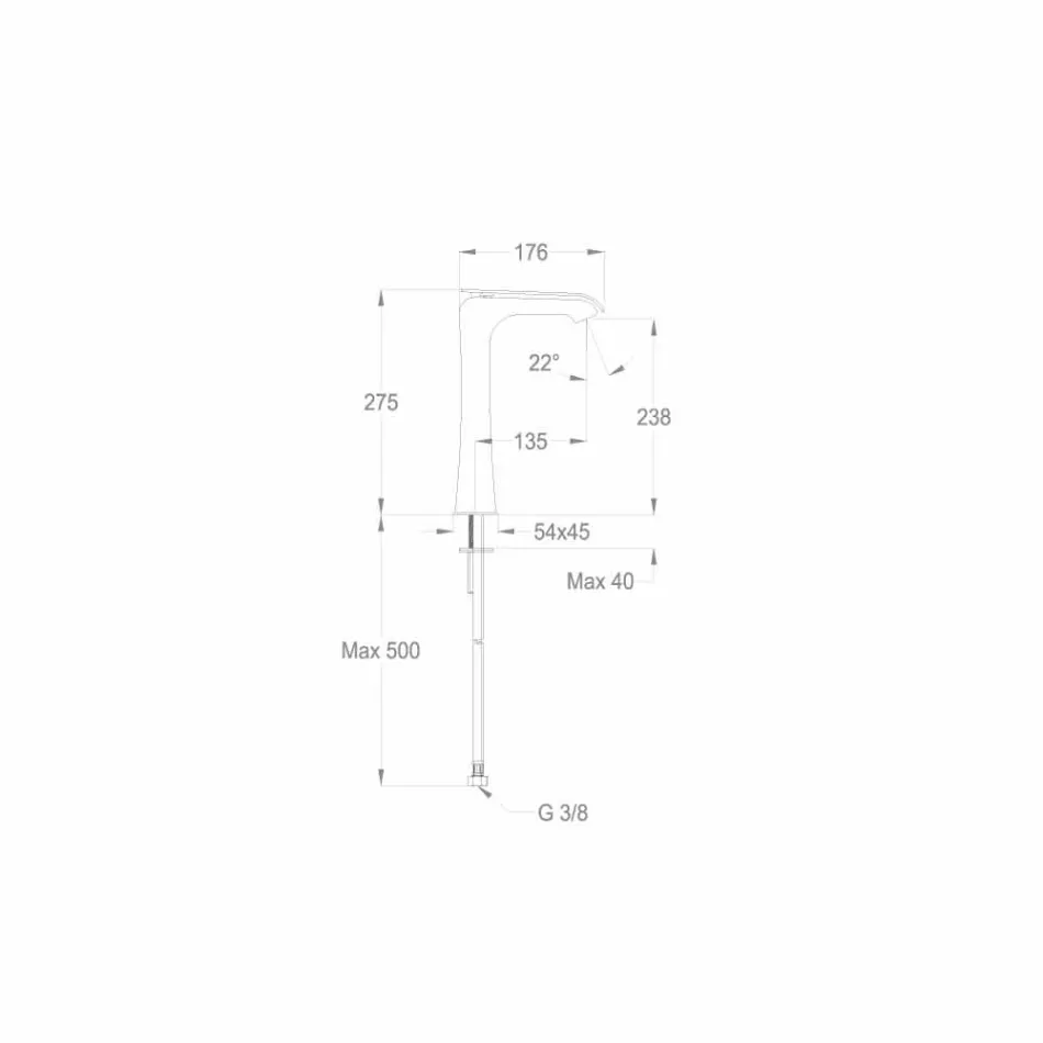 Lavet i Italien Design krom messing håndvaskarmatur - Bonina Viadurini