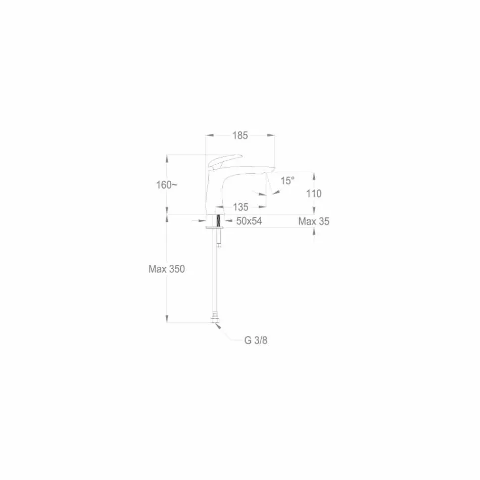 Made in Italy Design messing håndvaskarmatur - Filipo Viadurini