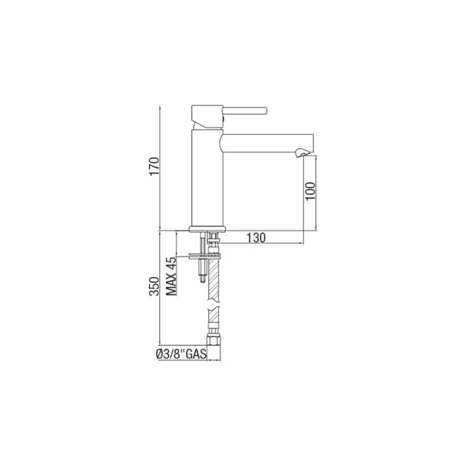 Messing håndvaskarmatur krom finish Made in Italy - Ermia Viadurini