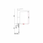 Messing udvidet håndvaskarmatur uden afløb fremstillet i Italien - Sindra Viadurini