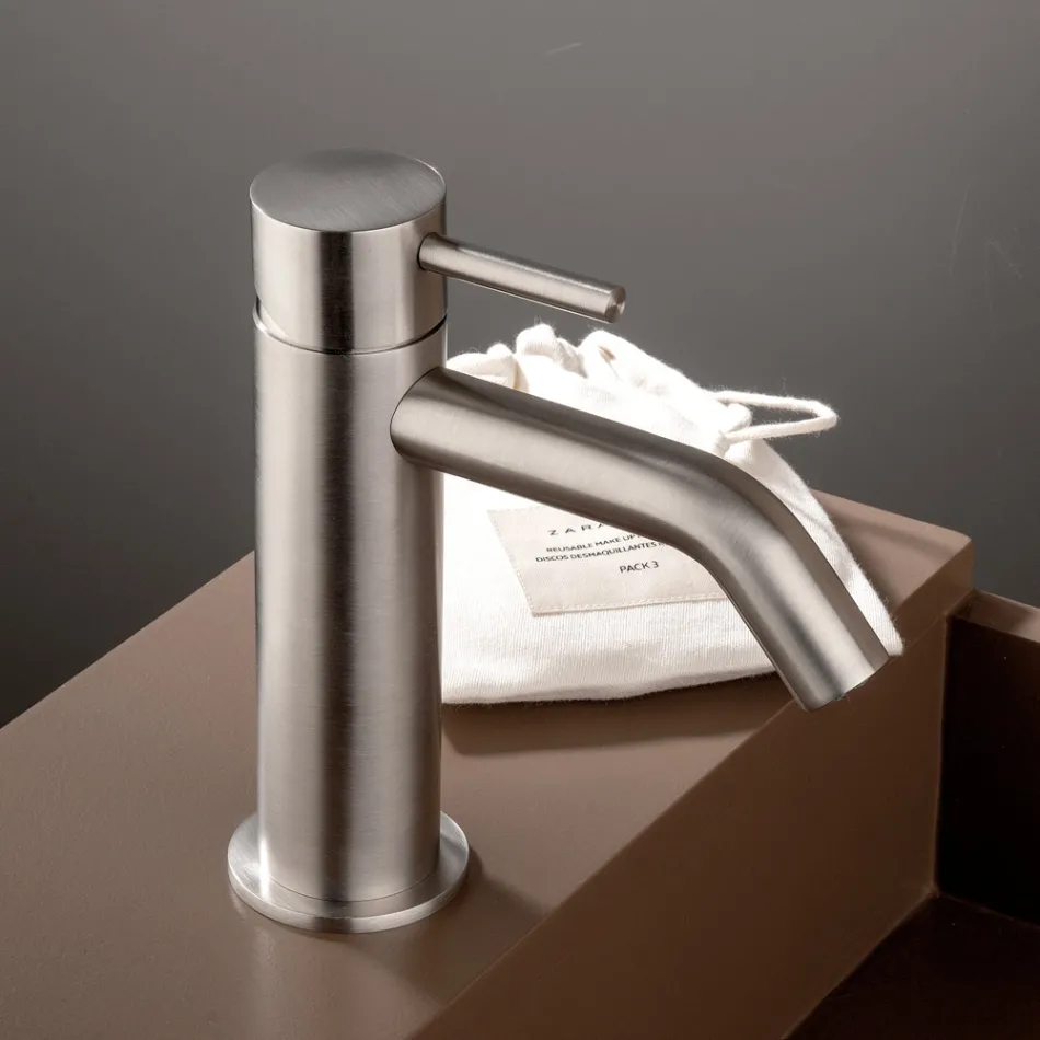 Rustfrit stål AISI 316L Affaldsfri vask blandingsbatteri - Artigli Viadurini