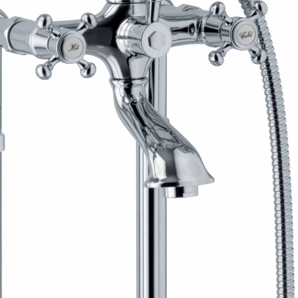 Klassisk design gulvbadekararmatur i messing fremstillet i Italien - Lisca Viadurini