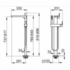Moderne badekararmatur med håndbruser og fleksibel slange - Etto Viadurini