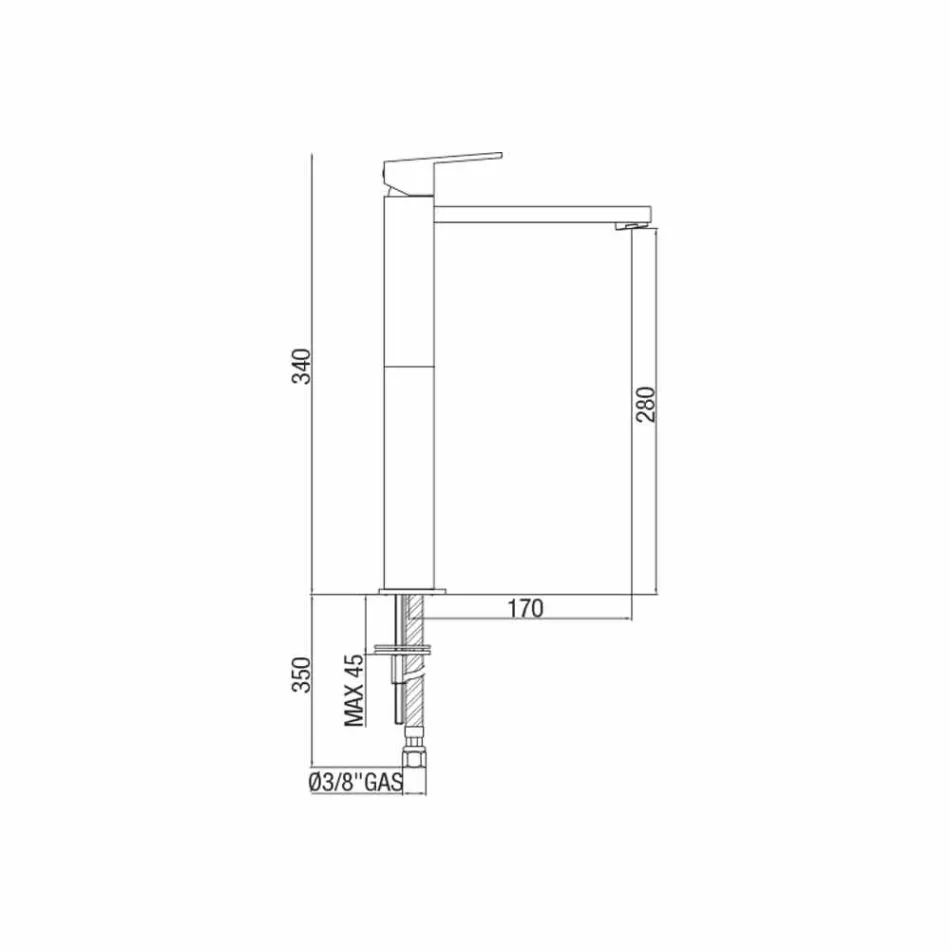 Udvidet håndvaskarmatur uden afløb fremstillet i Italien - Medida Viadurini