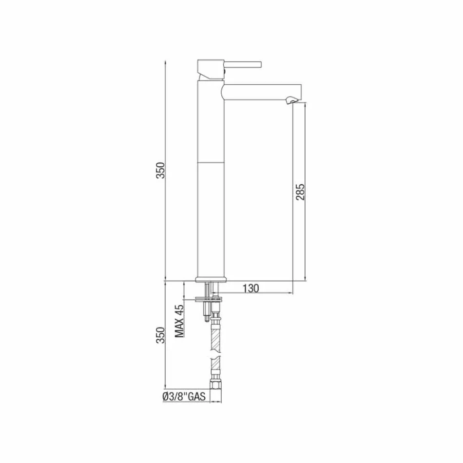 Udvidet håndvaskarmatur uden messing fremstillet i Italien - Ermia Viadurini