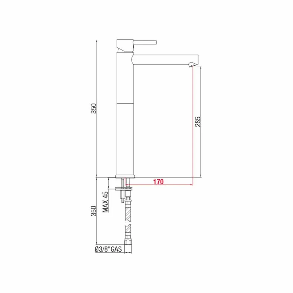 Udvidet håndvaskarmatur uden messing fremstillet i Italien - Ermia Viadurini