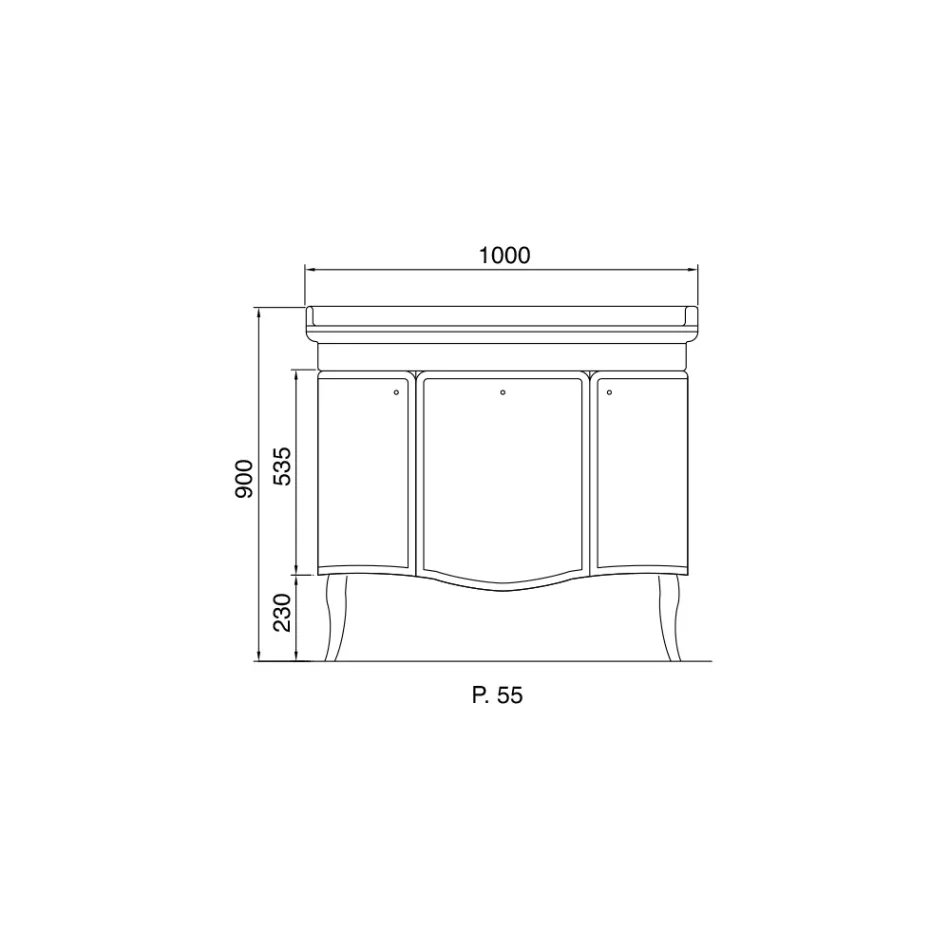 Skab med to døre og blank lakeret kurv Made in Italy - Candy Viadurini