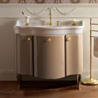 Skab med to døre og blank lakeret kurv Made in Italy - Candy Viadurini