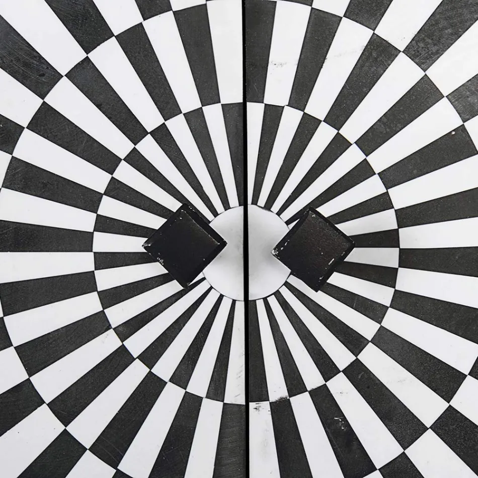 Etnisk mosaikskab 4 låger 6 skuffer i mangotræ - Vanitoso Viadurini