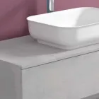 Hængende badeværelsesmøbler med håndvask, design i 4 finish - Paoletto Viadurini