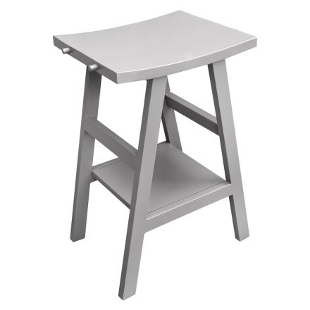 Badeværelsesmøbler med træfinish og grå halvbuet top - Raomi Viadurini