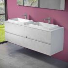 Hængende badeværelsesmøbler med dobbelt indbygget håndvask, moderne design - Dumbo Viadurini