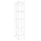 Kolonnebadeværelse i teaktræ og stål med 4 åbne hylder - Tamburino Viadurini