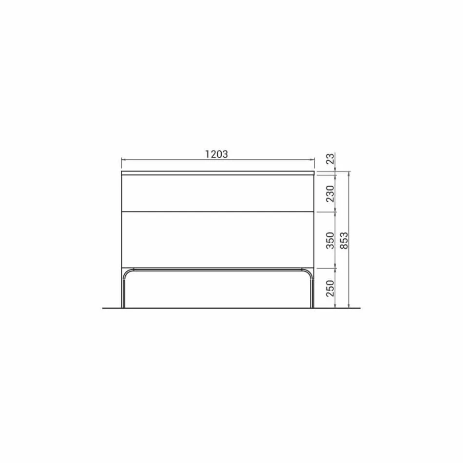 Badeværelsesskab med håndvask i lakeret træ 120x85x46cm Amber, lavet i Italien Viadurini