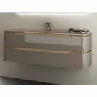 Badeværelseskab med integreret design trævask Arya, lavet i Italien Viadurini