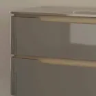 Badeværelseskab med integreret design trævask Arya, lavet i Italien Viadurini