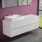 Moderne design badeværelse kabinet med højre eller venstre bordplade håndvask 4 finish - Alchimeo Viadurini