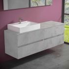 Moderne design badeværelse kabinet med højre eller venstre bordplade håndvask 4 finish - Alchimeo Viadurini