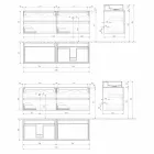 Moderne design badeværelse kabinet med højre eller venstre bordplade håndvask 4 finish - Alchimeo Viadurini