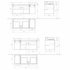 Hængende design badeværelsesskab med moderne håndvask til bordplade - Pistillo Viadurini