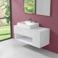 Hængende design badeværelsesskab med moderne håndvask til bordplade - Pistillo
