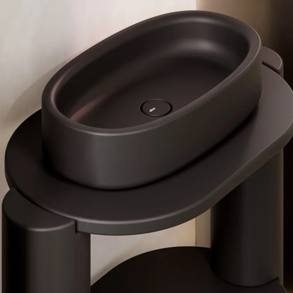 Keramisk badeværelsesskab i forskellige farver fremstillet i Italien - Pige Viadurini