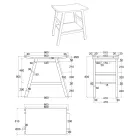 Gul teak badeværelsesskab med halvbuet top og praktisk hylde - Crina Viadurini