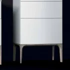 Moderne badeværelse skab med 3 skuffer i Amberlakeret træ, lavet i Italien Viadurini