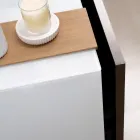 100 cm væghængt badeværelsesskab i 8 mm hærdet glas og europæisk egetræ - Excelsior Viadurini