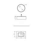 Hængende badeværelsesskab med skuffe og integreret håndvask og rund spejl - Renga Viadurini