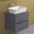 Hængende badeværelsesskab med rektangulær håndvask til bordplade, moderne design - Dumbo Viadurini