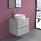 Ophængt badeværelsesskab med rund bordvask, moderne design - Dumbo Viadurini