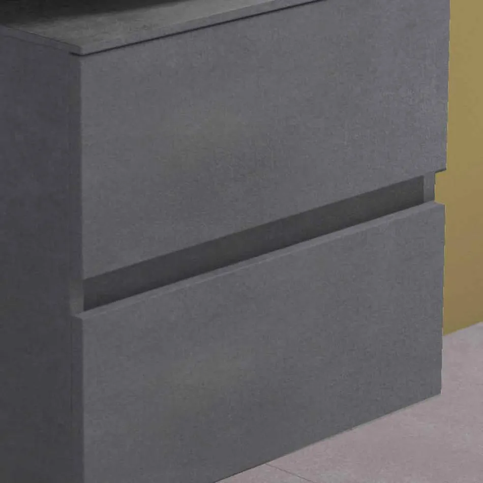 Ophængt badeværelsesskab med rund bordvask, moderne design - Dumbo Viadurini