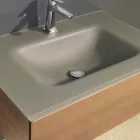 Hængende badeværelsesskab med spejl i metal, træ og luksuskrystal - Renga Viadurini