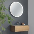 Hængende badeværelsesskab med spejl i metal, træ og luksuskrystal - Renga