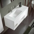 Hængende badeværelsesskab med integreret håndvask, moderne design, 4 finish - Pistillo