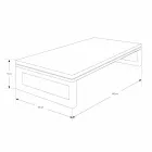 Hængende badeværelsesskab i teaktræ med håndklædeholder i Hi Macs® White - Saverno Viadurini