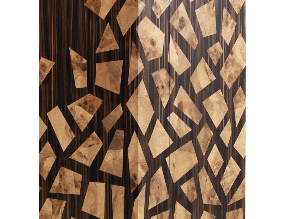 Grilli Zarafa 2-dørs design barskab lavet i Italien i ebenholt træ Viadurini