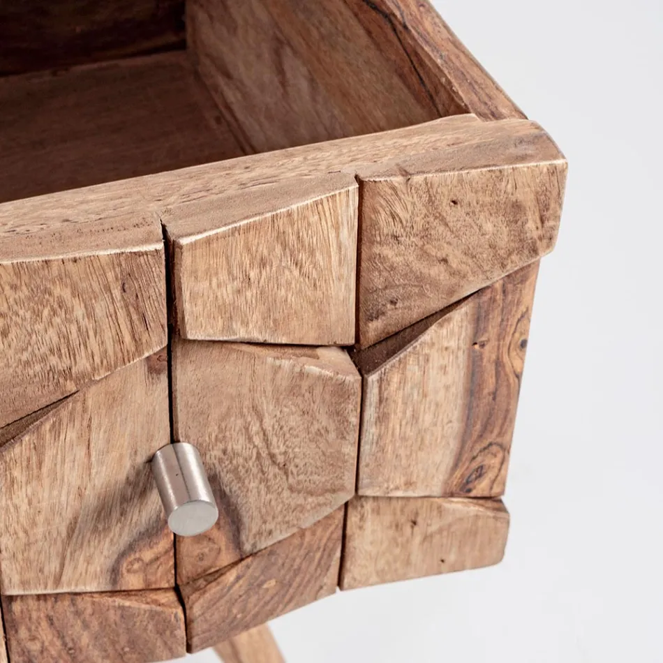 Sheesham Design trækommode 3 skuffer Homemotion - Fregene Viadurini