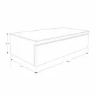 Hængende badeværelseskonsol med struktur i naturligt teak - Rodolfo Viadurini