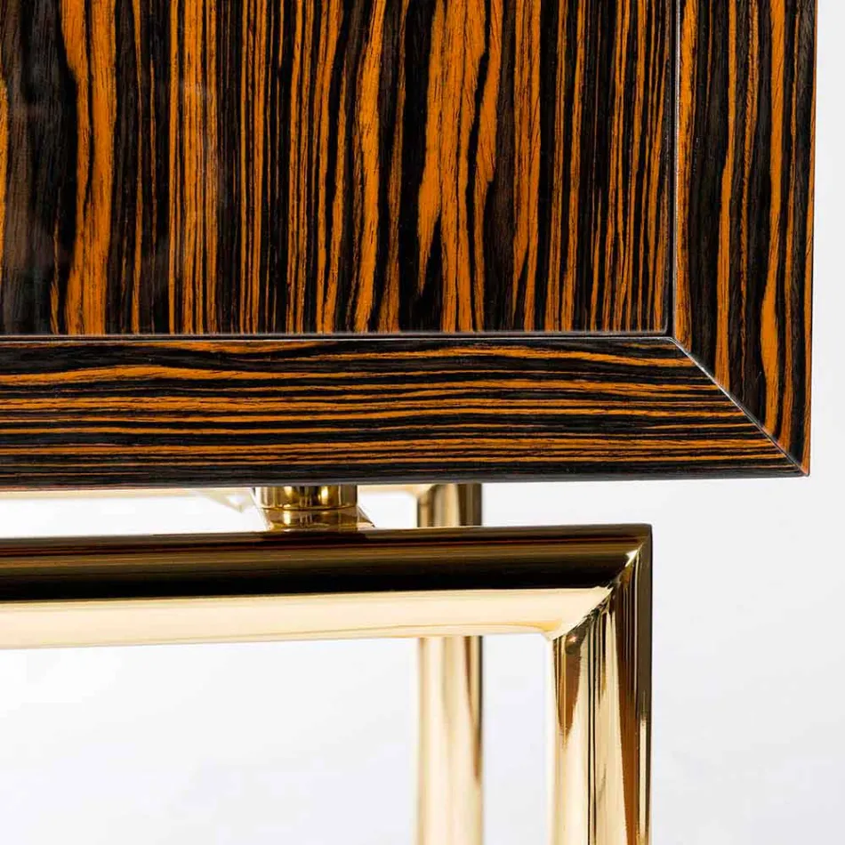 Moderne Mobile beholder med 4 døre i poleret ibenholt træ Ada Viadurini